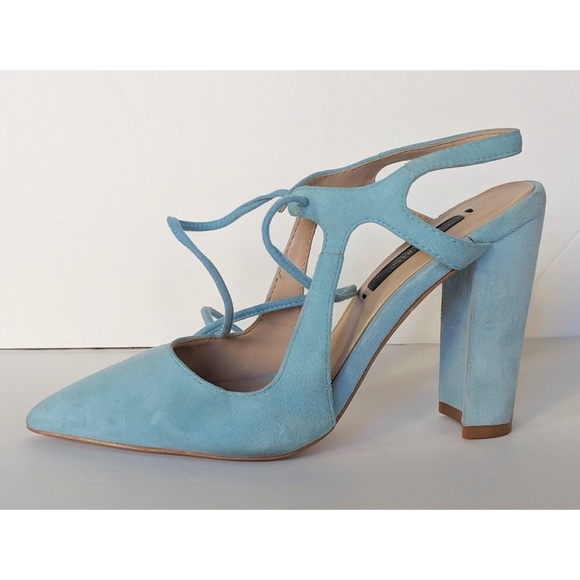 zara light blue heels